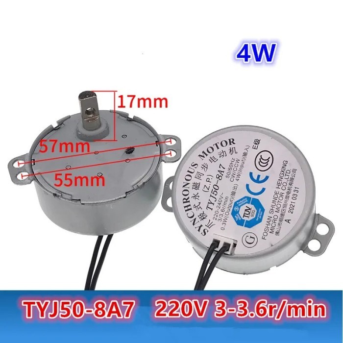 AC 220V 4W PERMANENT MAGNETIC SYNCHRONOUS MOTOR TYJ50-8A7 COMAPTAIBLE