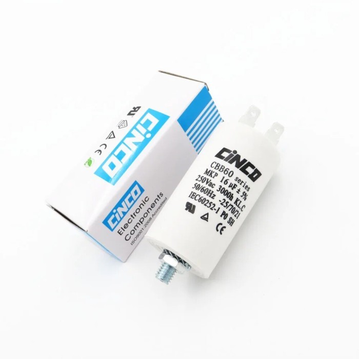16MFD 250VAC CBB60 MOTOR RUN CAPACITORS POLYPROPYLENE FILM AC 250V