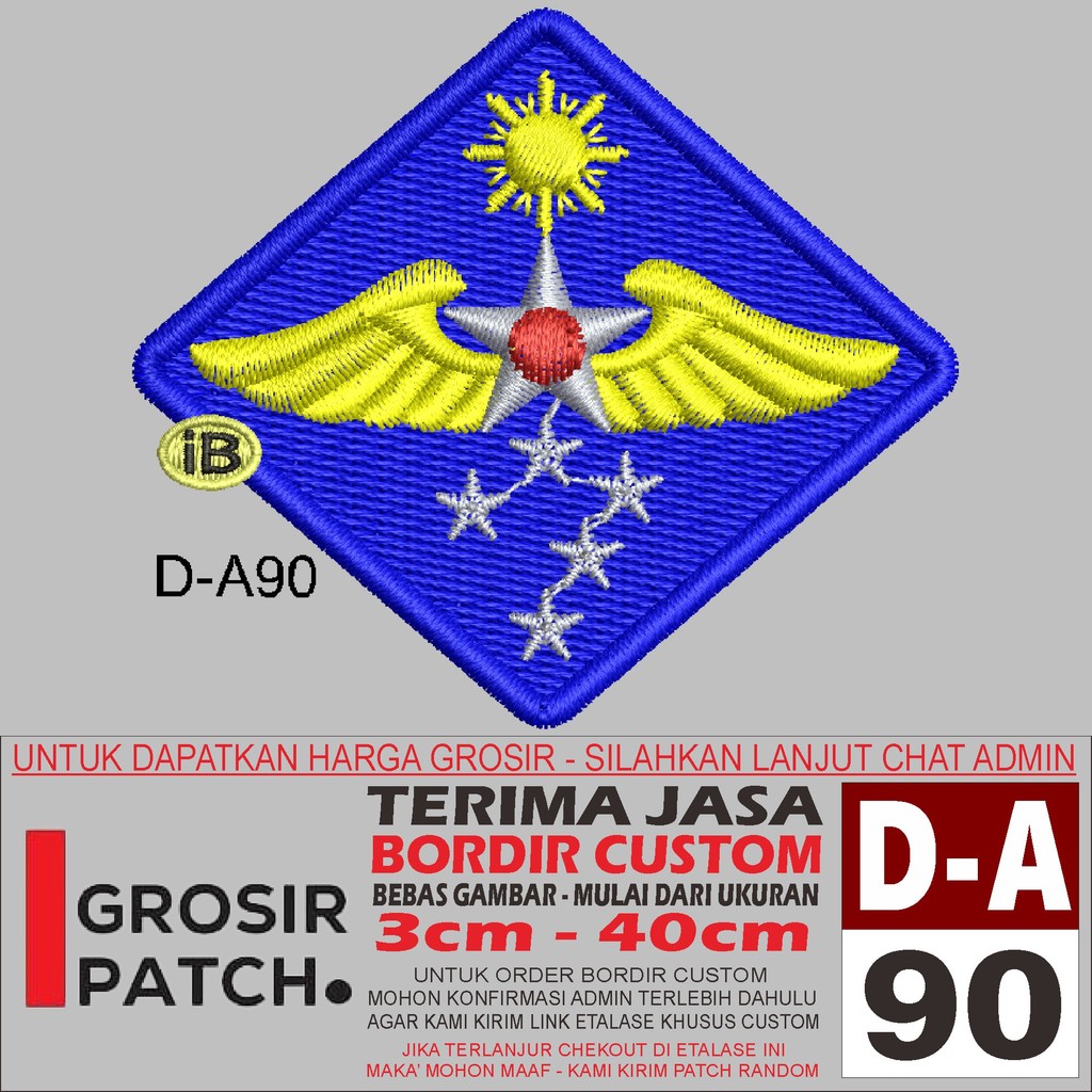 PATCH BORDIR LOGO D-A90 WW2 ARMY AIR FORCE REVIEW/TESTIMONI - GROSIRPATCH
