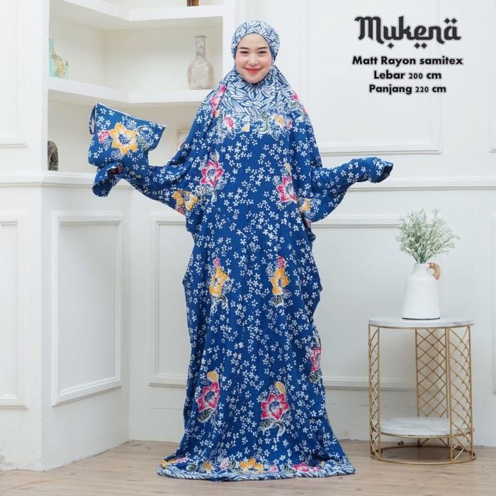 Mukena Lajuran Terusan Jumbo Rayon Tebal Batik Cap Pekalongan Adem lembut premium