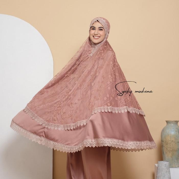 Mukena Dewasa Barbie Sutra Velvet Silk Double Brukat Motif Renda Mewah lembut premium