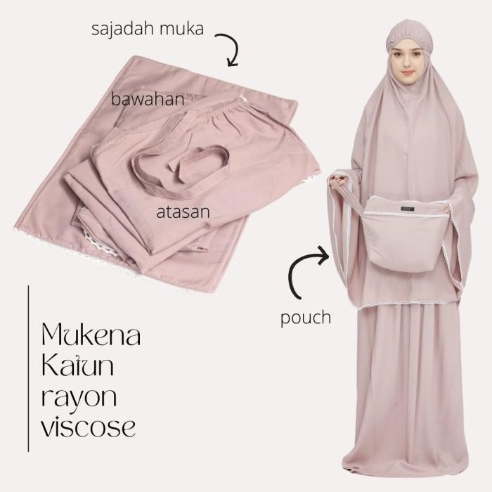 Mukena Dewasa Katun Rayon Viscose Polos Seas lembut premium