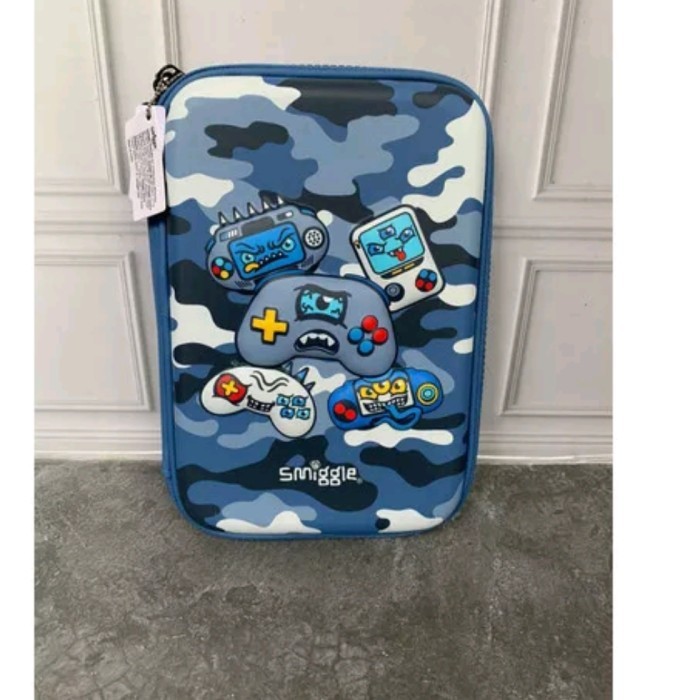 Smiggle Away Game Blue Backpack, Lunch Bag, Pencil Case Set/Kado/Ori