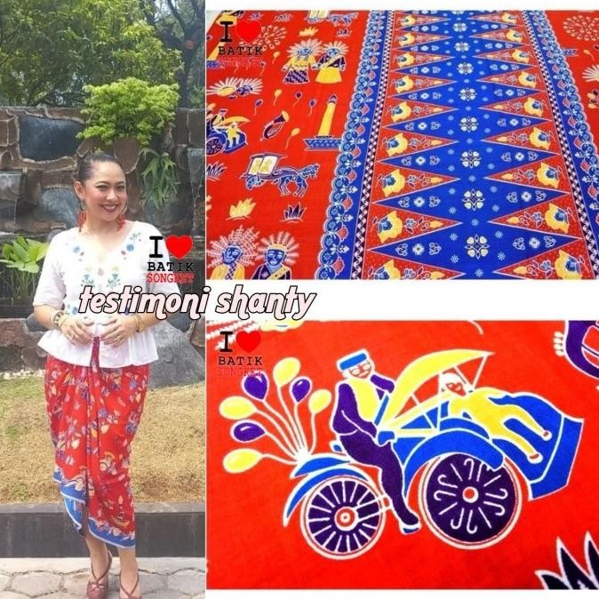 sarung ondel betawi motif 4 tumpal pucuk rebung kain batik jakarta H32S