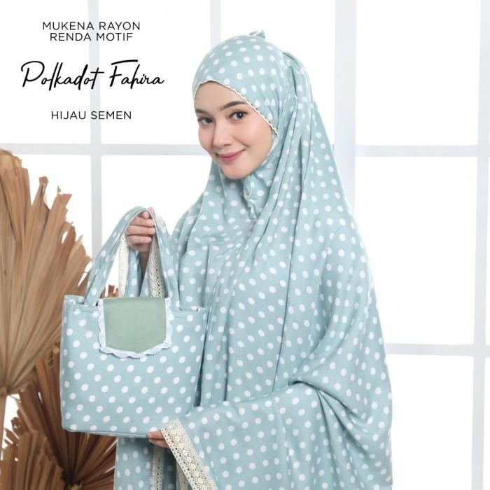 MUKENA DEWASA RAYON RENDA POLKADOT FAHIRA lembut premium