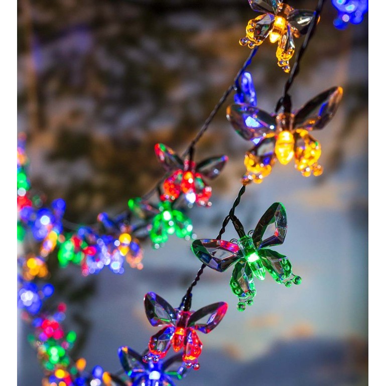 MURAH Lampu Hias Kupu-Kupu 30 LED Solar Butterfly Outdoor Panel Tenaga Surya