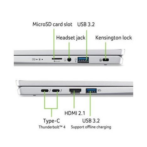 Acer Swift Go Sfg14 73 5135 Ultra 5 125H 16/512Gb Ssd W11 Ohs 14" 2.8K 100Srgb