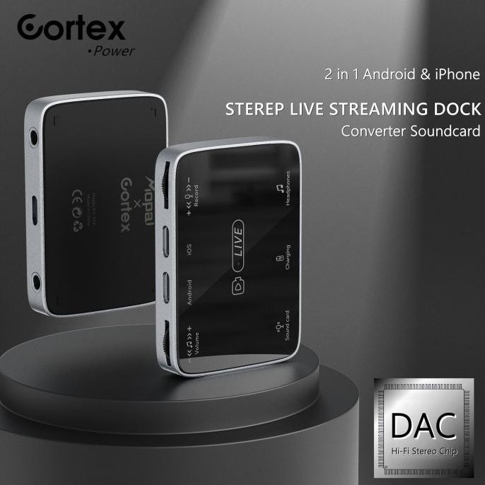 Terlaris Cortex Power Stereo LIVE STREAMING DOCK 2 in 1 Android & iPhone Converter Soundcard MH319