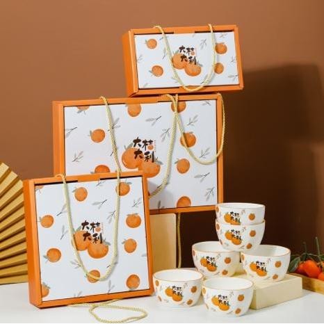 

SALE! SETS MANGKUK KACA KERAMIK HAMPERS HADIAH GIFT PARCEL BOWL JERUK ORANGE