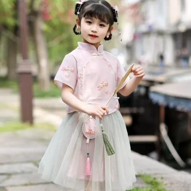 Cheongsam girl dress chinese new year traditional dress cheongsam gauz