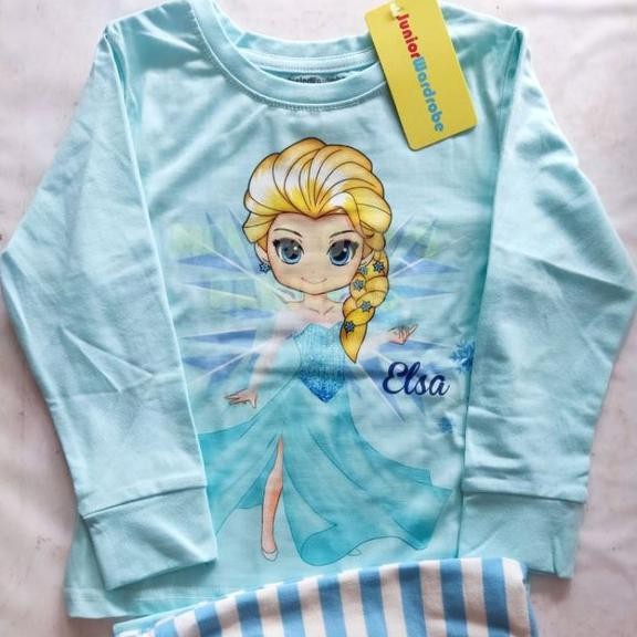 KLO Piyama Baju Tidur Anak Karakter Princess Frozen Elsa Glow In The Dark JW272-I