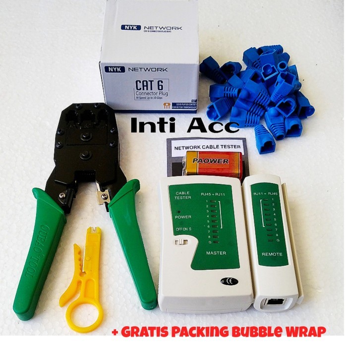 Paket Tang Crimping Tool RJ45 LAN Tester RJ45 Konektor CAT6 Plugboot