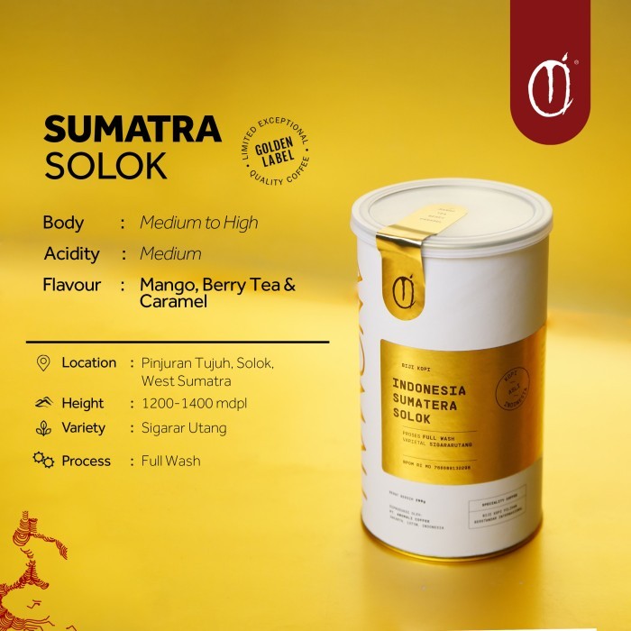 

ANOMALI COFFEE BIJI KOPI - GOLDEN LABEL - SUMATRA SOLOK - 200GR