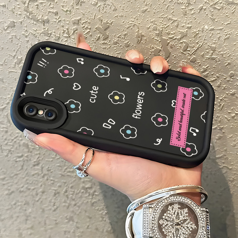 Casing Hp iPhone X Xr Xs Max Case kasingg pelindung Cesing ponsel bunga lucu terbuat Kesing bahan si