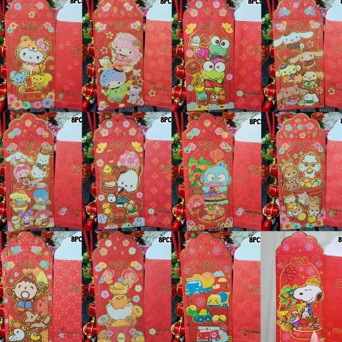 

Amplop Ang Pao Ampao Angpao Red Flower Sanrio Original 8 Pcs / Pack Hello Kitty My Melody Kuromi Little Twin Stars Kerokeroppi Cinnamoroll Pochacco Pompompurin Hangyodon Corocorokuririn Minna No Tabo The Runabouts Gudetama Snoopy