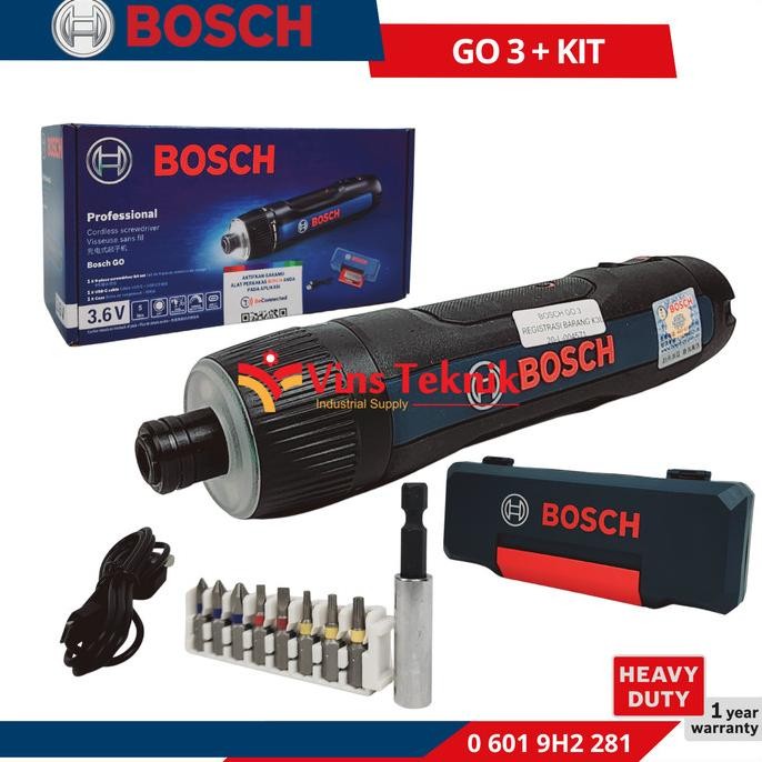 BOSCH GO 3 Mesin Bor Obeng Baterai GO Gen 3 Cordless Screwdriver 3.6 Volt Gen3 USB GO3