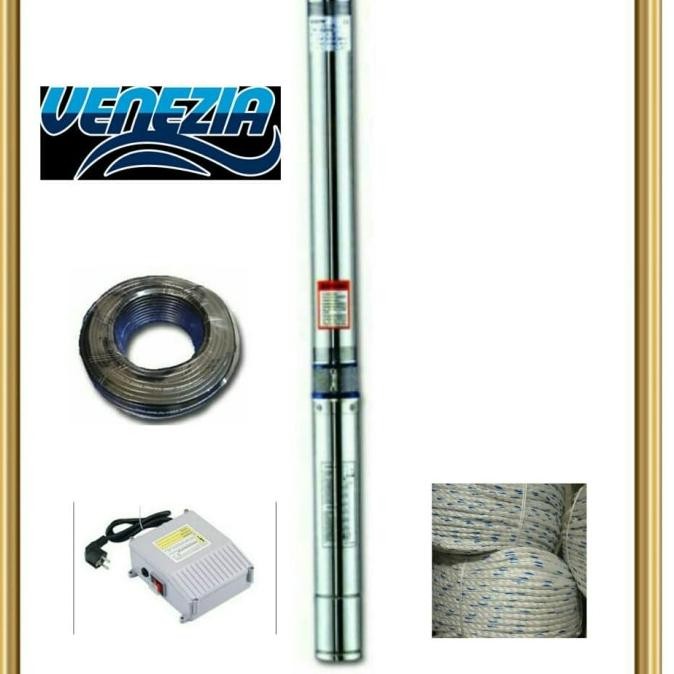 Paket lengkap Submersible 0.75 HP Venezia Casing 3 inchi