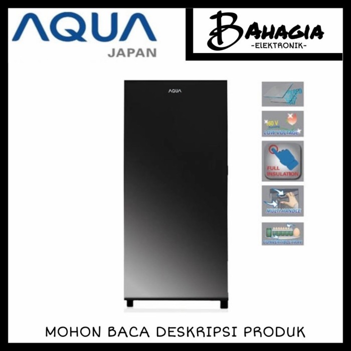 AQUA KULKAS / LEMARI ES 150L 1 PINTU AQR D181 AQR-D181 DS - HITAM