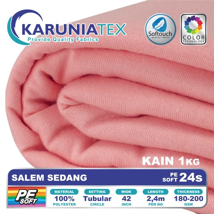 

Kain Kaos PE Soft 24s Kiloan Salem Sedang Karunia Textile