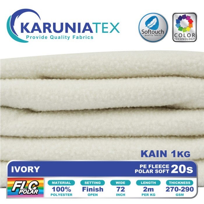 

Kain Polar Fleece 20s Ivory Karunia Textile