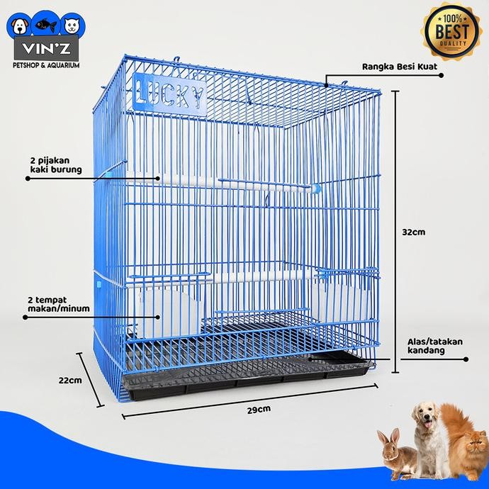 Kandang Burung Sangkar Kotak Lucky Kandang Umbaran Lovebird Kenari