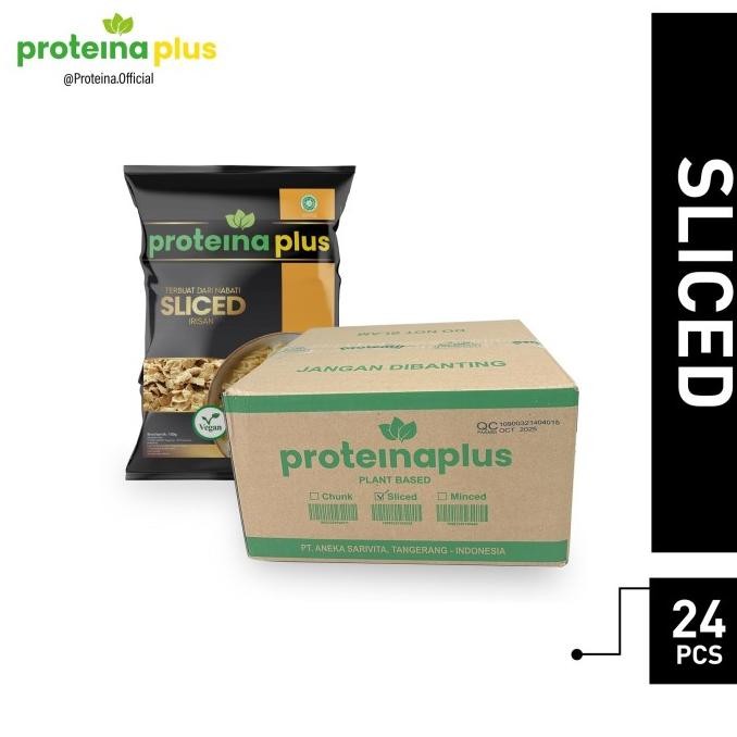 

BARANG TERLARIS Proteina Plus Sliced 1 Karton [24 pcs] / Protein Nabati / Daging Nabati