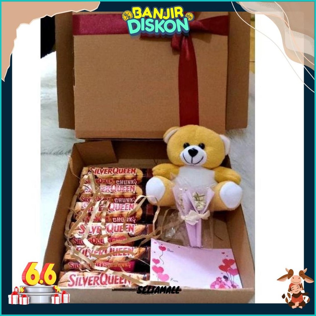 

Hampers Love/Hampers Coklat Silverqueen/Hampers Hijab/Hampers Lebaran/Hampers Guru/Gift Box Coklat/Hampers Ultah/Hampers Valentine Love Mix Silverqueen Free Blank Gift Card Gratis Kartu Ucapan Original Produk