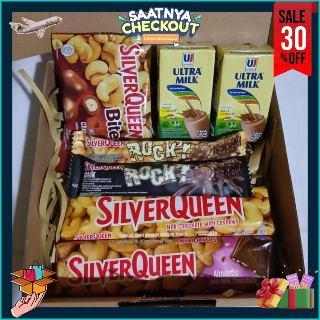 

(Ready Stock) Coklat Valentine Hampers Snack / Snack Box Cokelat Silverqueen Ultramilk / Gift Coklat / Paket Cokelat Paket Jajan Kado Terlaris