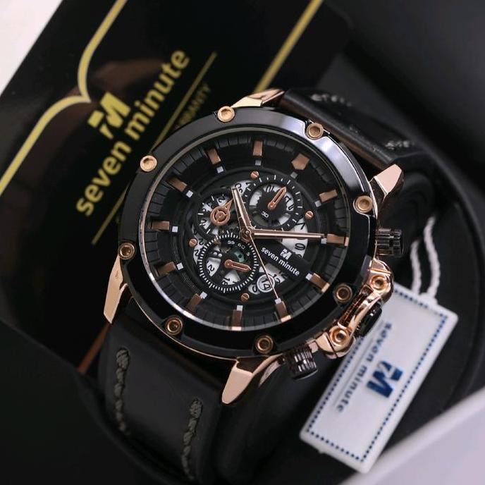 Seven Minute M730L Jam Tangan Pria Original Kulit Tanggal Sporty Tahan Air Watches