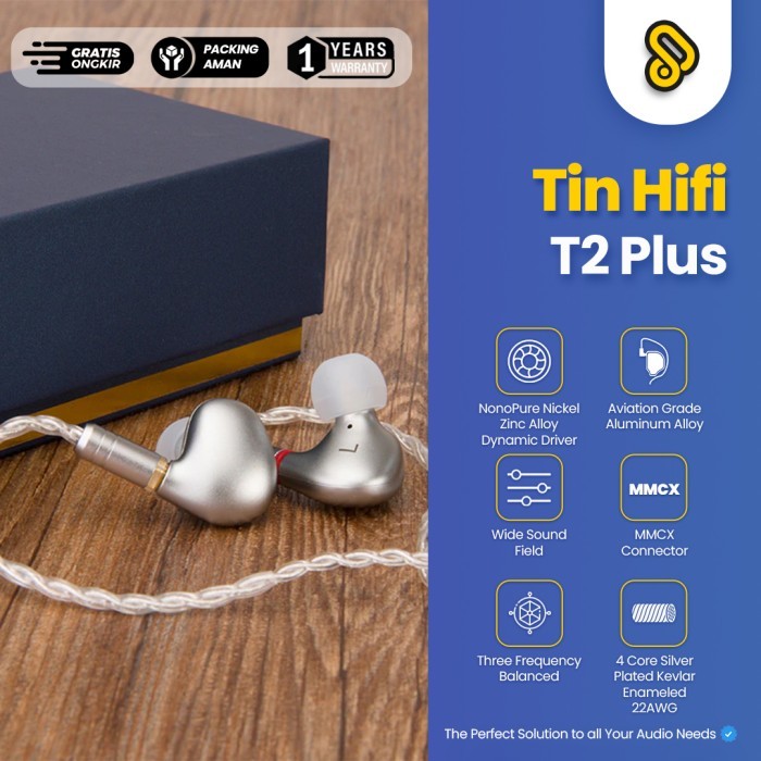 TIN HIFI T2 Plus NanoPure Dynamic Drive In Ear Earphone with MMCX