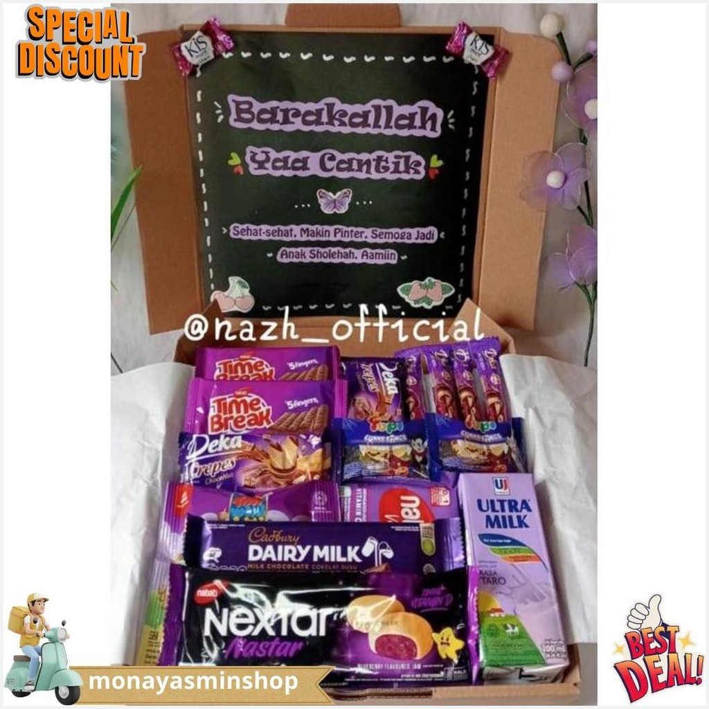 

Snack Box Kado Ulang Tahun/ Kado Wisuda/ Kado Anniversary / Paket Ungu Siap Kirim