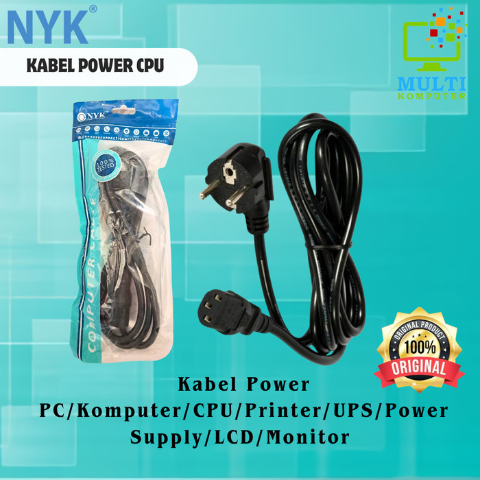 TERBARU Kabel Power PC/Komputer/CPU/Printer/UPS/Power Supply/LCD/Monitor NYK