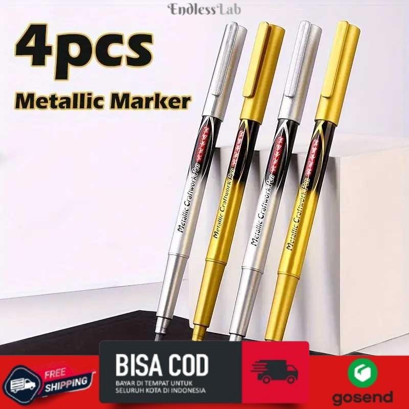 

Spidol Permanen Marker Metallic Chrome Gold Silver 1.5mm 4 PCS - GN550