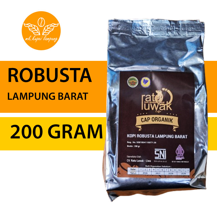 

Kopi Bubuk Robusta Lampung Ratu Luwak Cap Organik 200 Gram