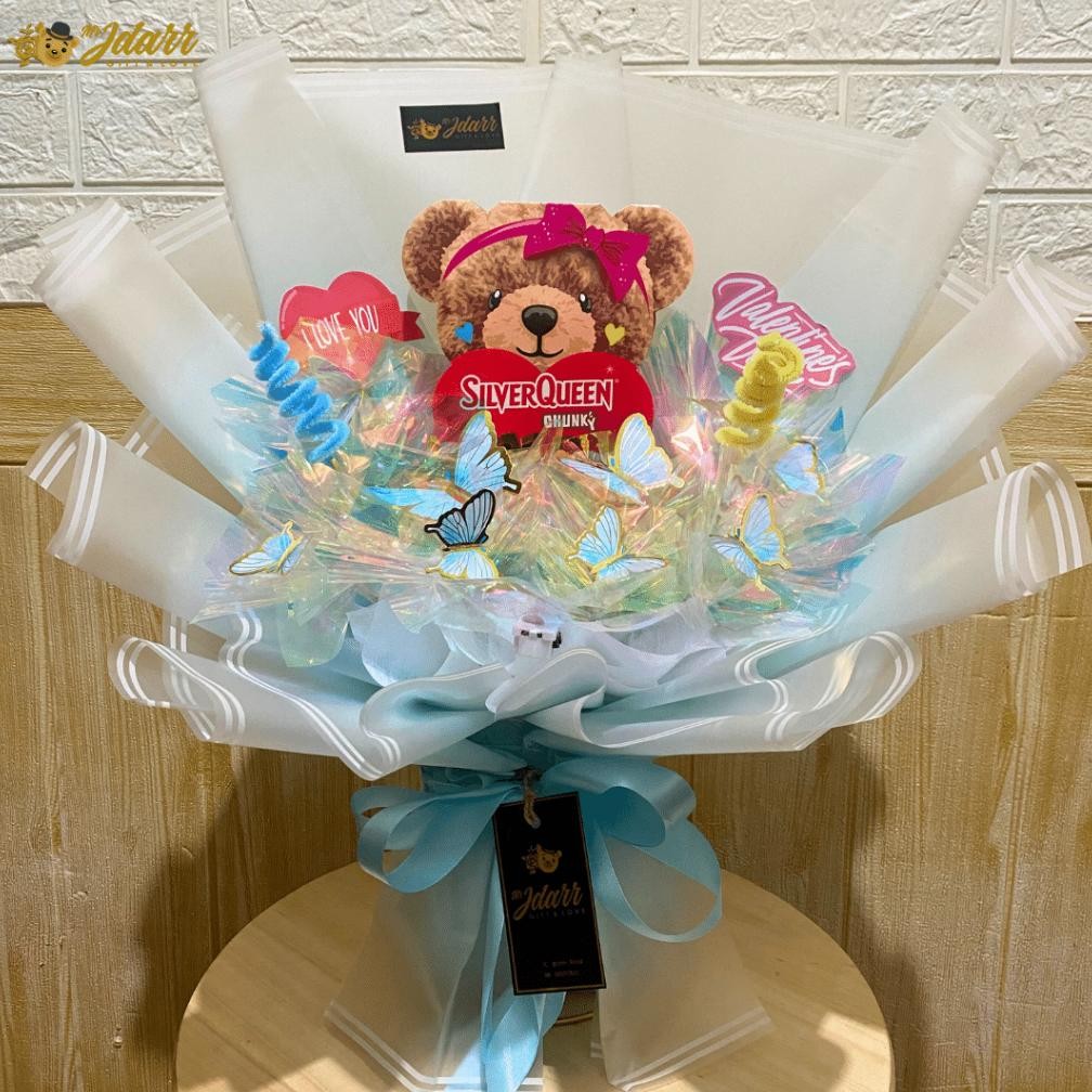 

uj-53 Buket Coklat Silverqueen Bear Terbaru Size Medium Hadiah Unik Bouquet Valentine Kado Pacar Gift Ultah Kejutan Anniversary Custom Request Viral Terlaris
