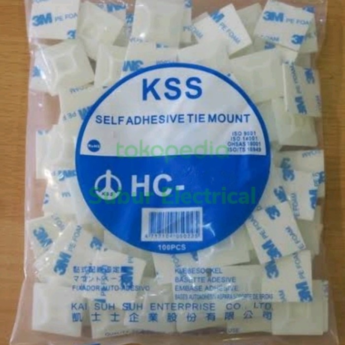TERLARIS KSS TIE MOUNT HC-101/HC-102/HC-103 self adhesive tie mount perekat 3M