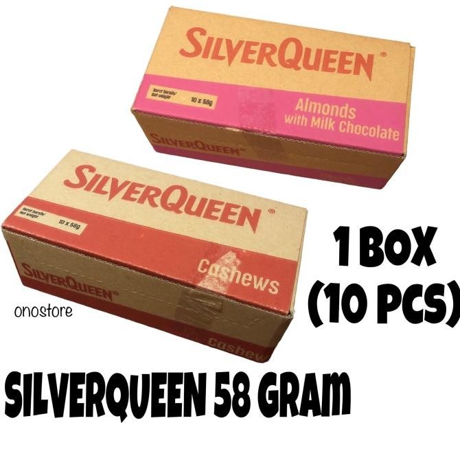 Silverqueen Cokelat Almond Cashew 58 Gram 1 BOX (10 PCS) MBS