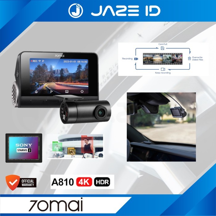 70MAI Dash Cam Pro Plus A810 AI 4K Car DVR Mobil GPS Kamera Camera