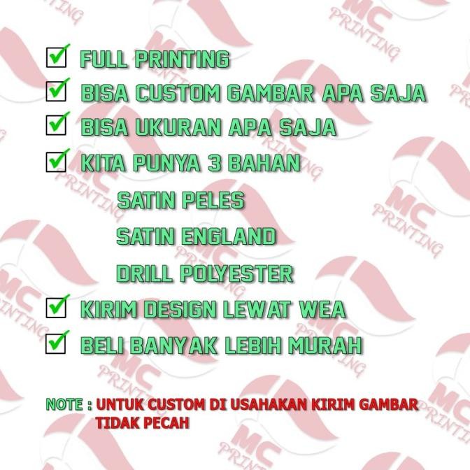 || PROMO  ~`~ BENDERA CUSTOM SPANDUK KAIN PECEL LELE PECEL AYAM ||~~~