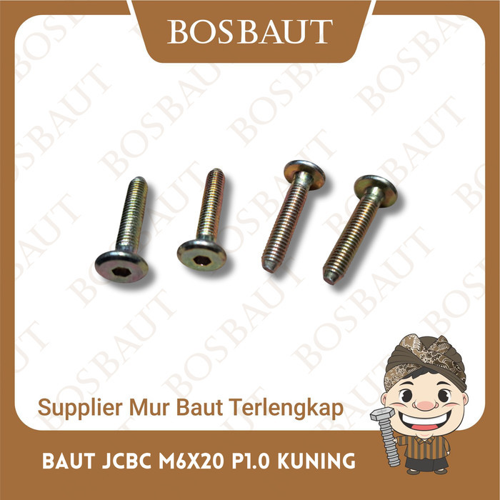 BAUT JCBC M6X20 P1.0 KUNING