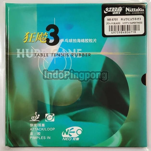 Nittaku Neo Hurricane 3 ~ Rubber Karet Setara DHS NH3 Provincial NH3P