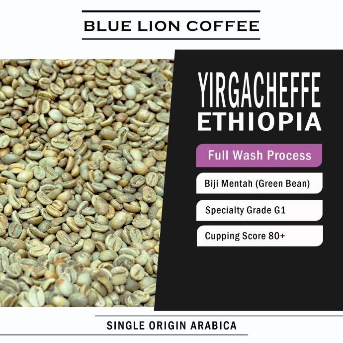 

Blue Lion Coffee Green Bean 1 Kg Yirgacheffe Ethiopia Arabika Kopi