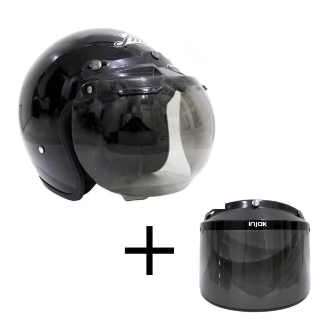Helm Bogo Retro Polos Sni Dan Kaca Datar