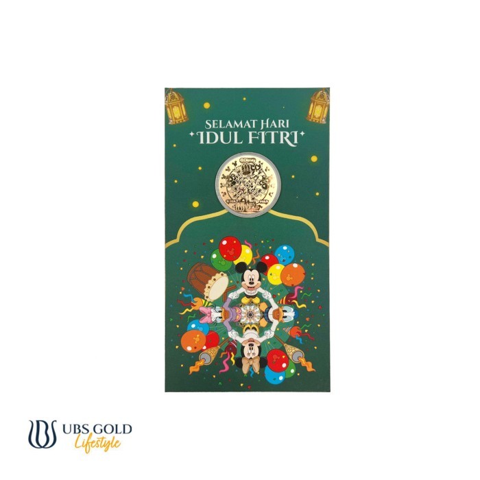 

DISKON UBS Gold Angpao Disney Mickey Minnie Mouse Idul Fitri 0.1 Gr