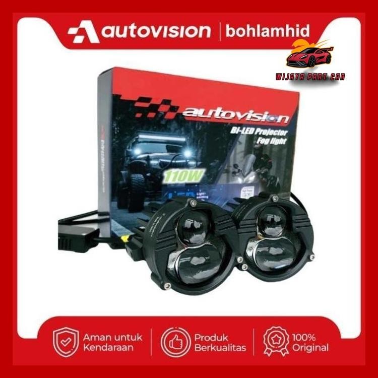 FOGLAMP INNOVA 2011-2014 PROJEKTOR BI LED 3" AUTOVISION BORNEO LB 110W 2WARNA LAMPU KABUT