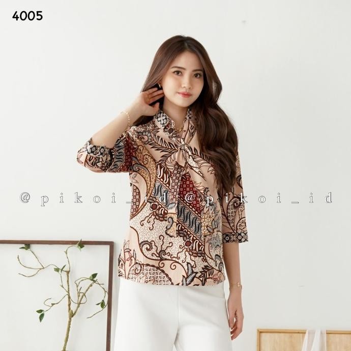 Baju Wanita Batik Lengan Panjang / Batik Lengan Trompet / Baju Lebaran