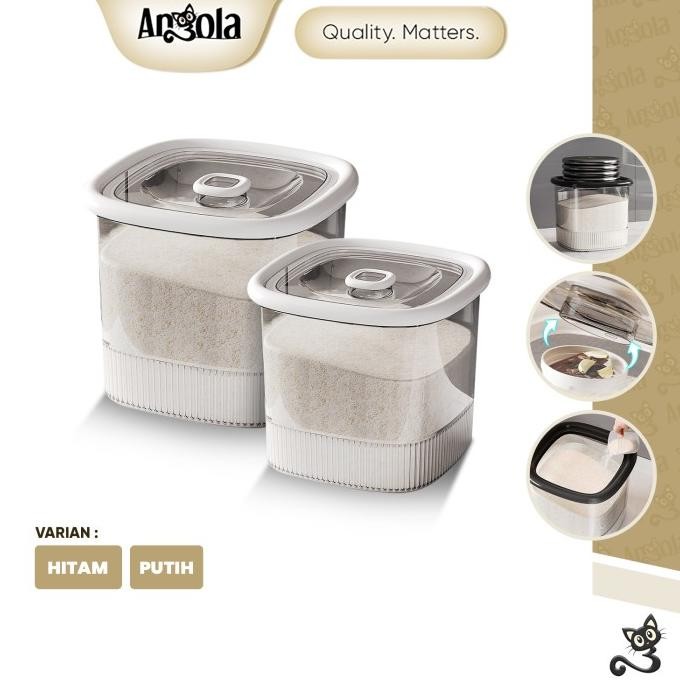 Angola Dispenser Beras Anti Kutu E50-E51 Rice Bucket Dispenser Tempat Penyimpanan Beras / Tempat Ber