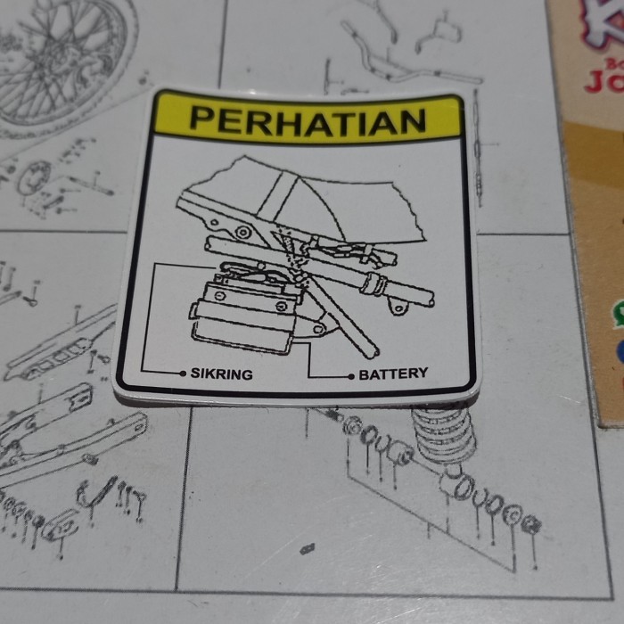 Stiker Perhatian Aki Ts125 Stiker Perhatian Ts125 Stiker Ts125 Barang Langka