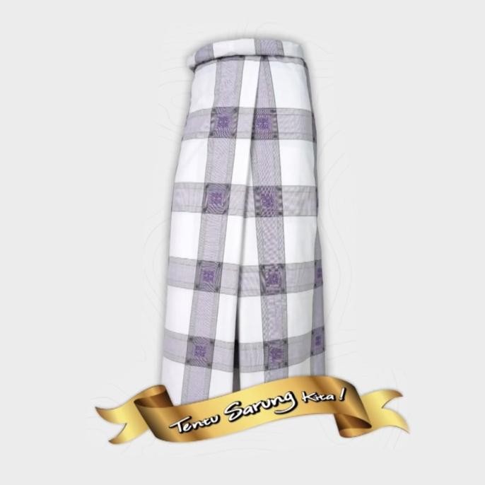WADIMOR SARUNG TENUN TIMBUL KOTAK PUTIH