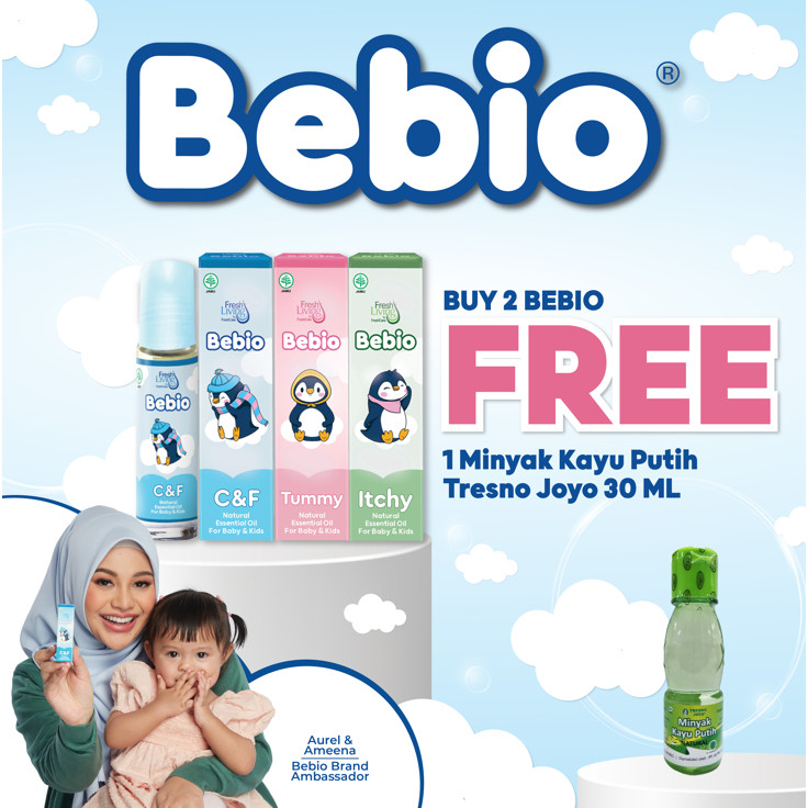 FreshLiving Bebio By Fresh Care Essential Oil 9ml Minyak - Flu Pilek Batuk Gatal Perut Kembung Bayi 